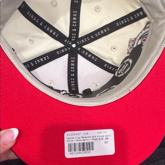 KC Embroidered Cap with Red and Navy Accents - Picture 5 of 5